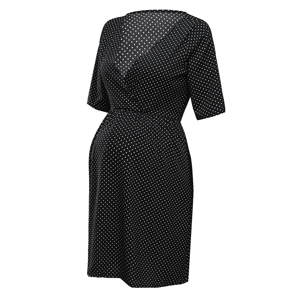 Женское однотонное летнее платье для беременных и кормящих мам модная одежда