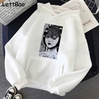 Толстовка Junji Ito для мужчин и женщин, худи в стиле хоррор-манга, уличная одежда в размера плюс 90-х годов, пуловер с японским аниме принтом, белая черная Розовая Одежда