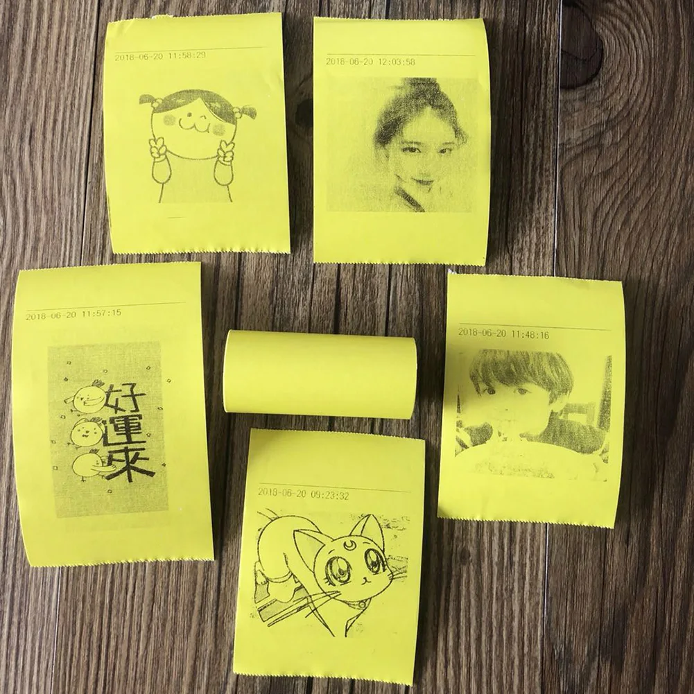 

4 Pcs/set Thermal Sticker Accessories Bill Receipt Continuous Gift Portable Paste Square Colorful Printing Paper Self Adhesive