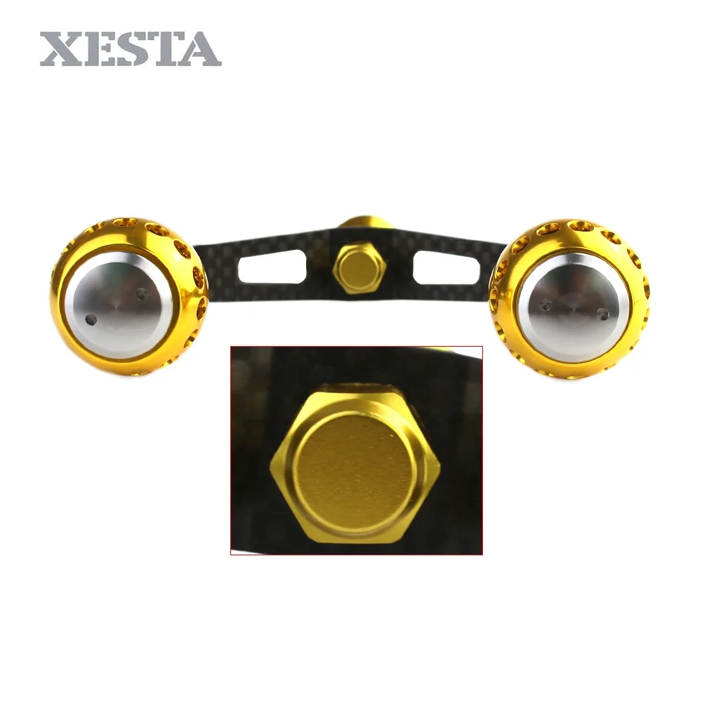 

XESTA Fishing Reels handle fit for daiwa reels Double Alloy Knob Carbon Fiber rod Stainless Steel Shaft Reel Fishing Accessories
