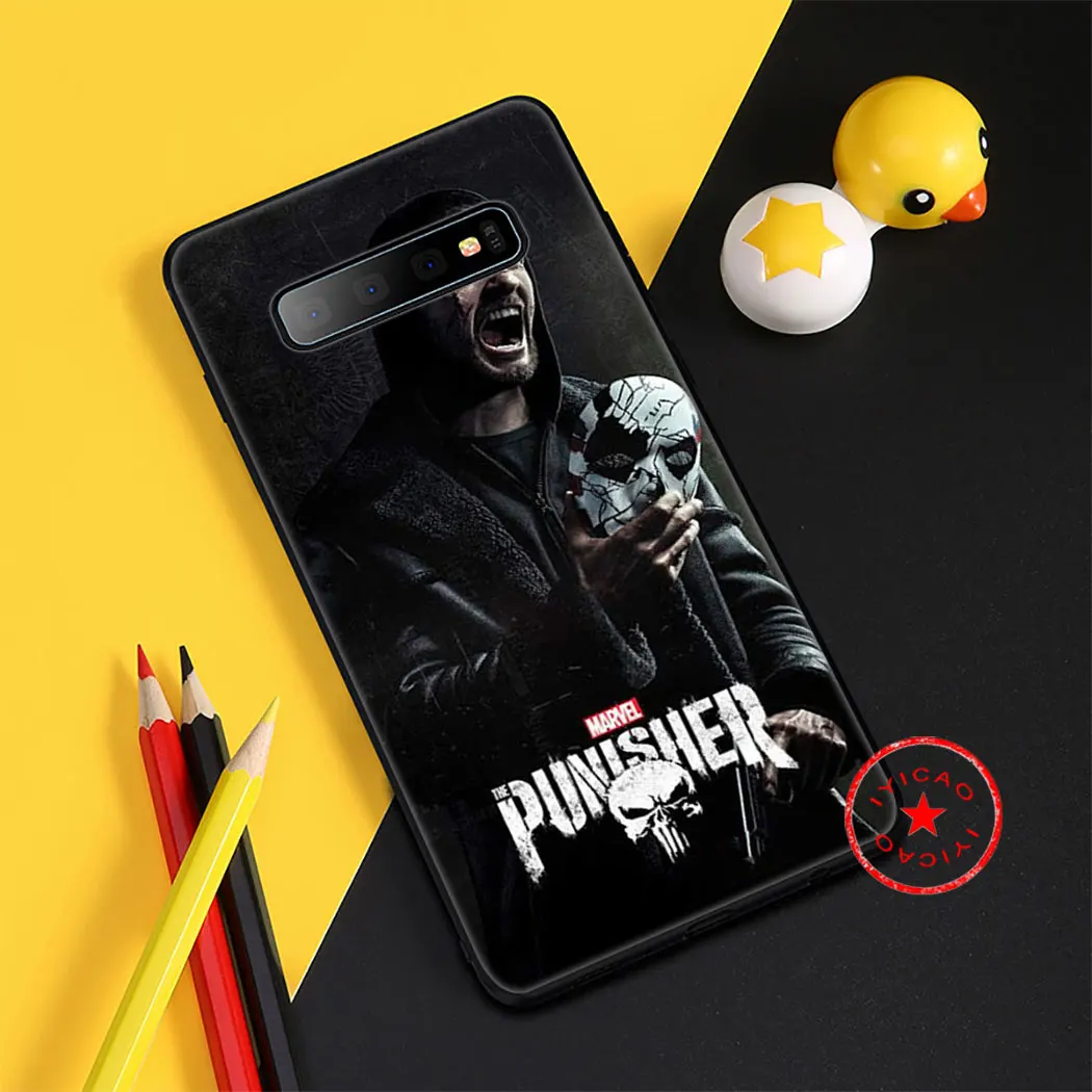 Мягкий силиконовый чехол Marvel The Punisher для Samsung Galaxy S20 S10 S9 S8 Plus Lite Ultra S6 S7 Edge S10e |