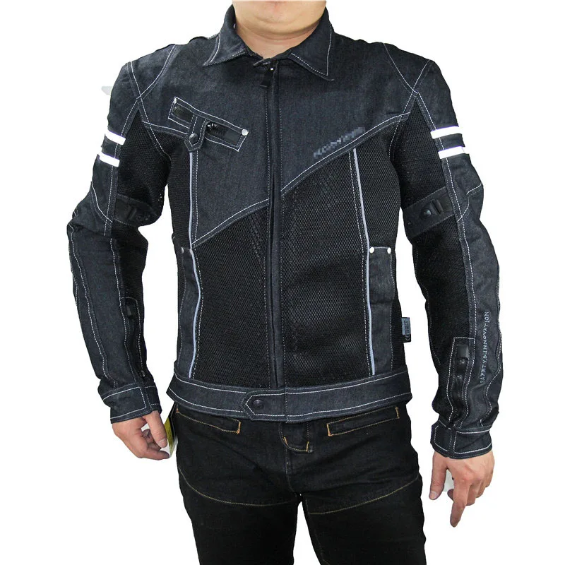 

Классическая мотоциклетная куртка Komine, гоночная куртка, джинсовая сетчатая гоночная куртка с защитой локтя и спины
