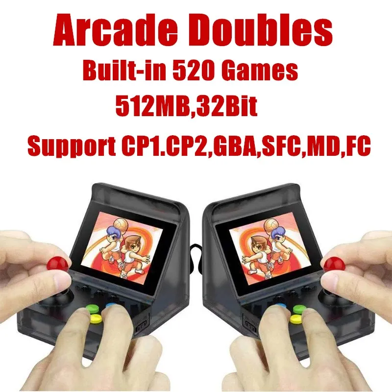 32Bit 3.0'' Mini Portable Retro Video Game Console Handheld Players Built-in 520 Classic Games Support Arcade Doubles Connection |