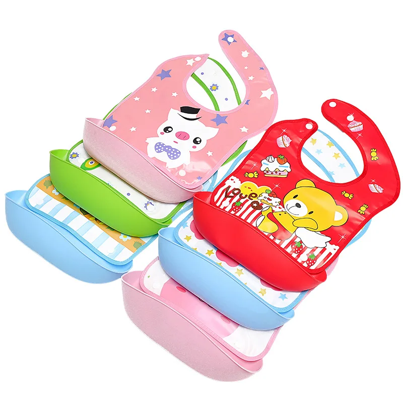 Baberos impermeables EVA para beb&eacute; reci&eacute;n nacido, bufanda de Saliva para alimentaci&oacute;n, f&aacute;cil de limpiar, patr&oacute;n de dibujos animados, tama&ntilde;o ajustable-2