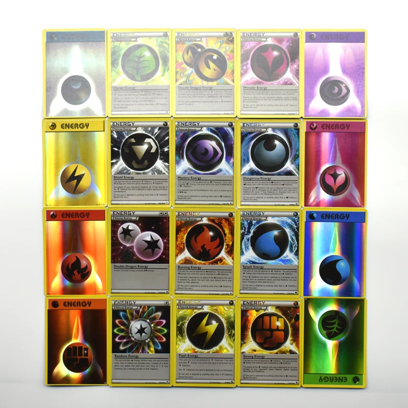 Cartas de Pok&eacute;mon GX TEAM Energy TCG para ni&ntilde;os, juego de mesa en ingl&eacute;s brillante sin repetici&oacute;n, 50 Uds.-4