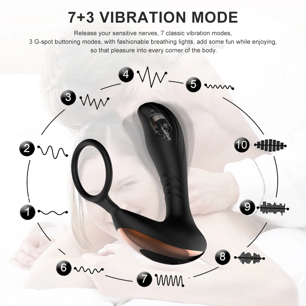 Анальная пробка мужской массажер простаты вибратор секс игрушки для мужчин