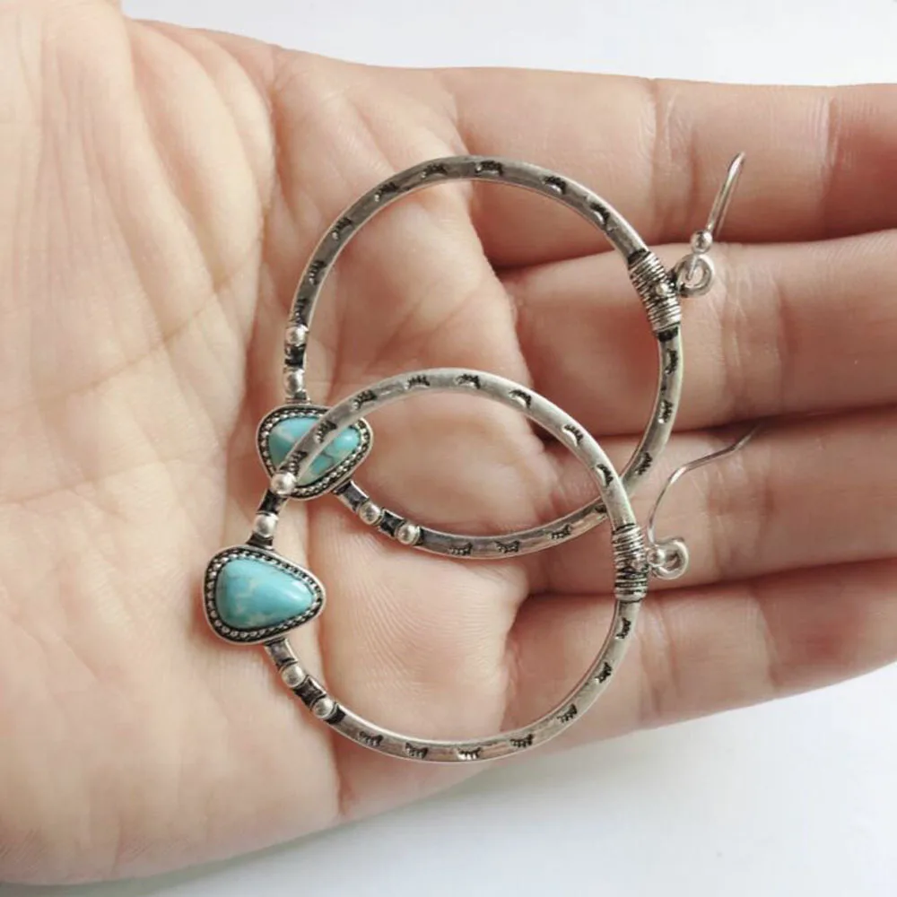 Женские винтажные богемные серьги-обод кольцо этнические серьги в стиле бохо из