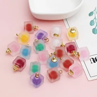 8pcs 12mm korean style colorful matte mini acrylic frosted square beads charm pendant earring necklace jewelry making