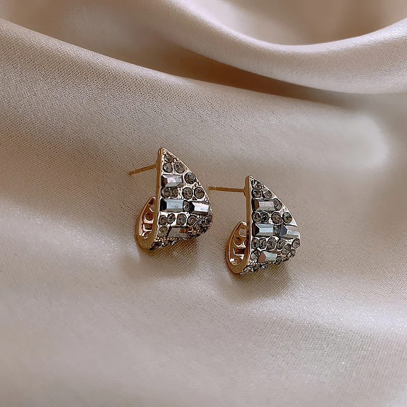 

925 Silver Needle Korean Retro Water Drop Personality Earrings Fashion All-match Temperament Stud Earrings