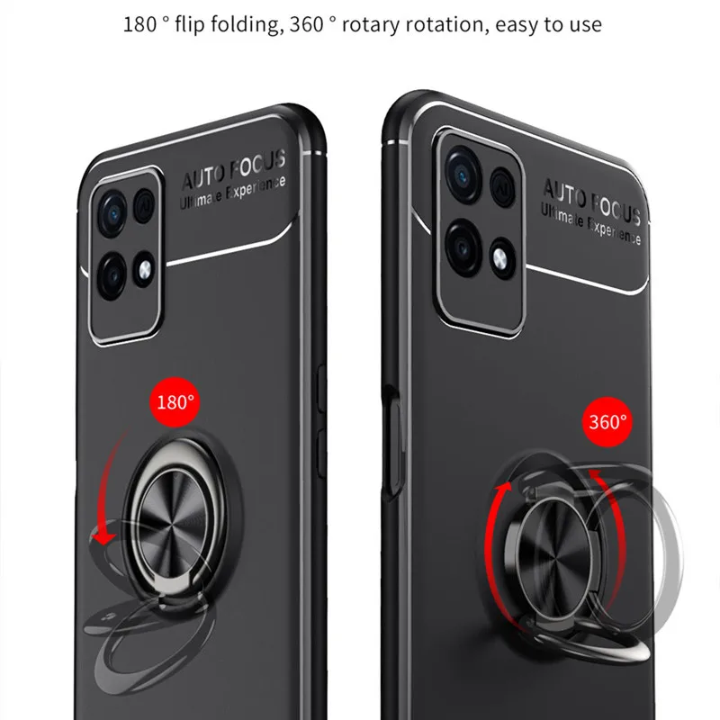 Holder Cover For OPPO Realme 8i Case For Realme 8i Capas Shockproof Phone Bumper Soft Ring Magnetic For Cover Realme 8i Fundas