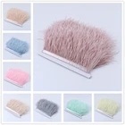 Отделочная лента из натурального страусиного пера, 6 метров, 8-10 см, крашеная бахрома из страусиного пера для рукоделия, Швейные аксессуары для платья