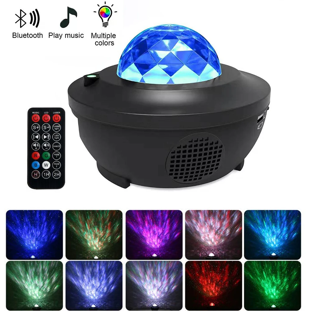 Ночник с цветными Bluetooth звездами регулируемый светильник для океанской волны в