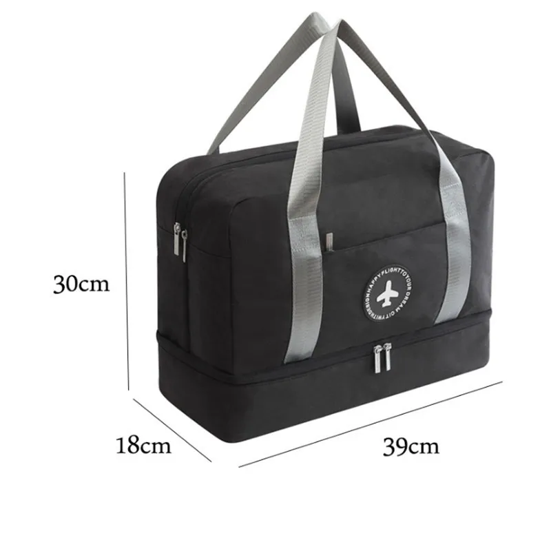 Large Capacity Waterproof Clothing Storage Bag Women Foldable Travel Luggage Handbags Unisex Sports Gym Dry Wet Separation Pouch