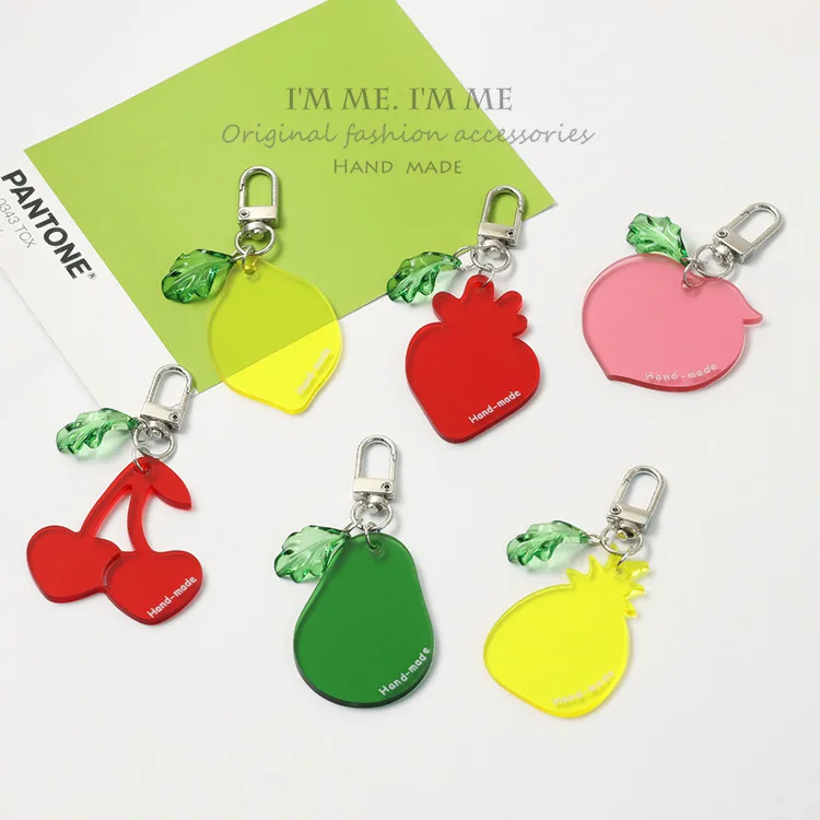 Брелок с фруктами Персиком авокадо прозрачный милый подходит для подвесок