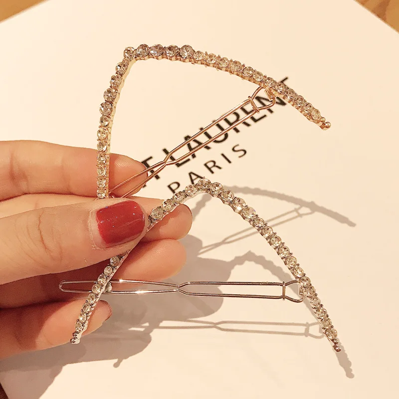 Онлайн Стиль знаменитостей v-образная форма женские заколки для волос блестящие