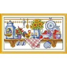 Картина с изображением кухонных углов Joy Sunday рассчитана на холст
