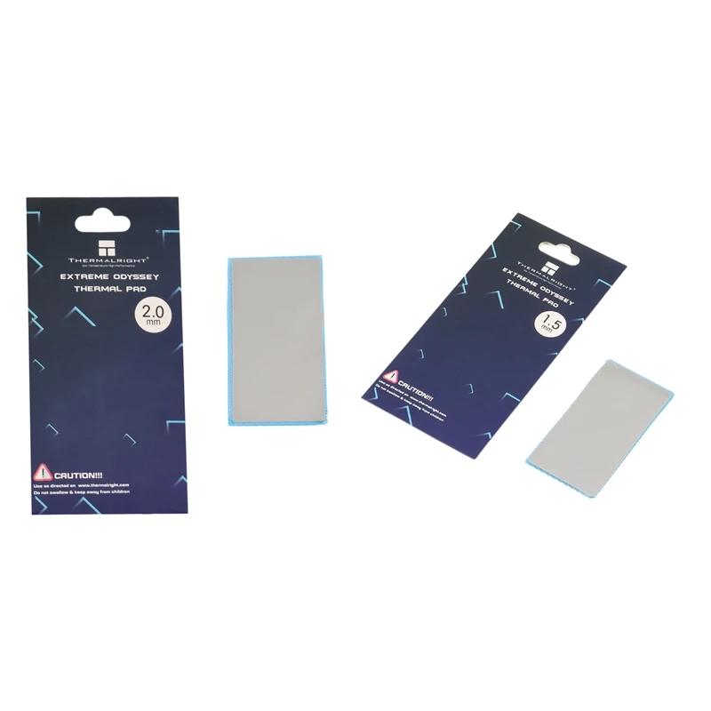 

Thermalright 2PCS ODYSSEY Heat Dissipation Silicone Pad CPU/GPU Graphics Card Thermal Pad,85X45X2.0Mm & 85X45X1.5Mm