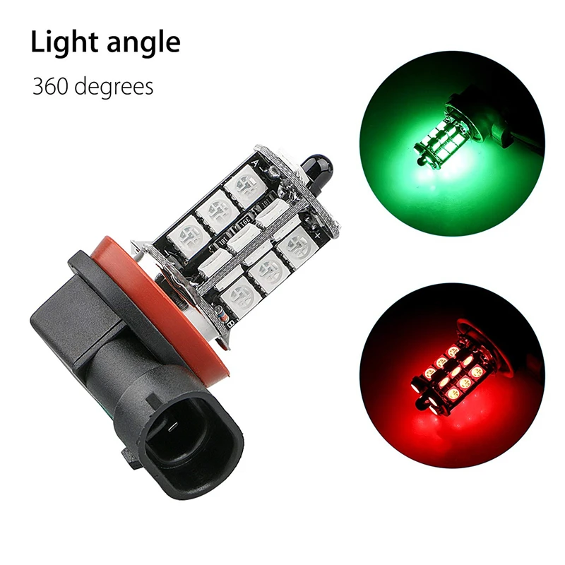 2 шт. H8 H9 H11 5050 27SMD автомобильный головной светильник лампы светодиодный RGB для
