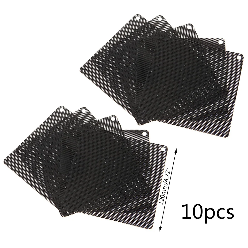 

2020 New 10PCS 120MM PVC Fan Dust Filter PC Dustproof Case Cuttable Computer Mesh Cover Black