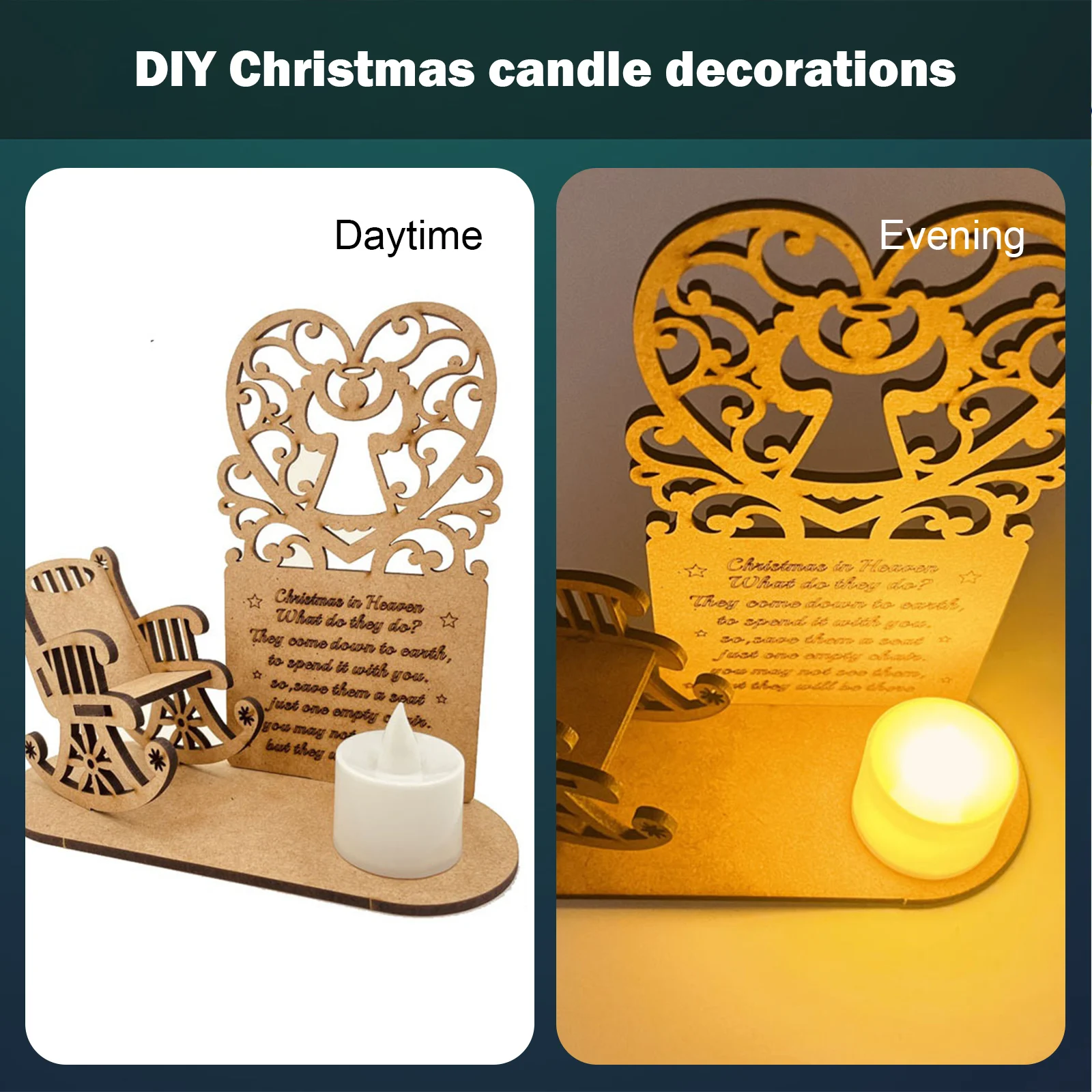 

Christmas Remembrance Candle Ornament to Remember Loved Ones Merry Candle Ornament - Christmas DIY Memory Tealight Candle Stand