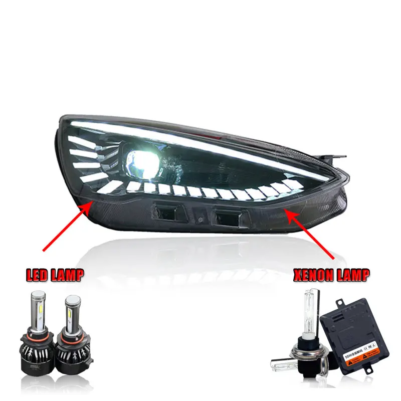 LED high beam 2 шт. автомобильный стиль светодиодный фары для Ford focus- для фокусировки Головной фонарь светодиодный DRL Объектив двойной луч H7 HID Xenon bi xenon объектив - Цвет: LED high beam