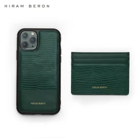 hiram beron free custom name lizard pattern green italian leather card holder luxury leather products gift for men dropship