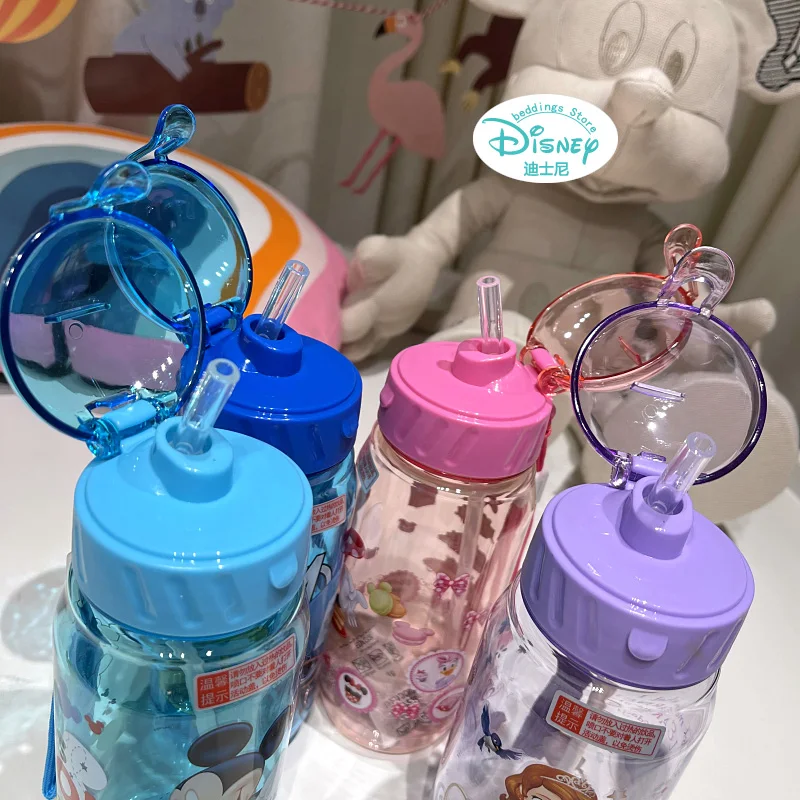 Мультяшная чашка Disney детская пластиковая соломенная питьевая портативная