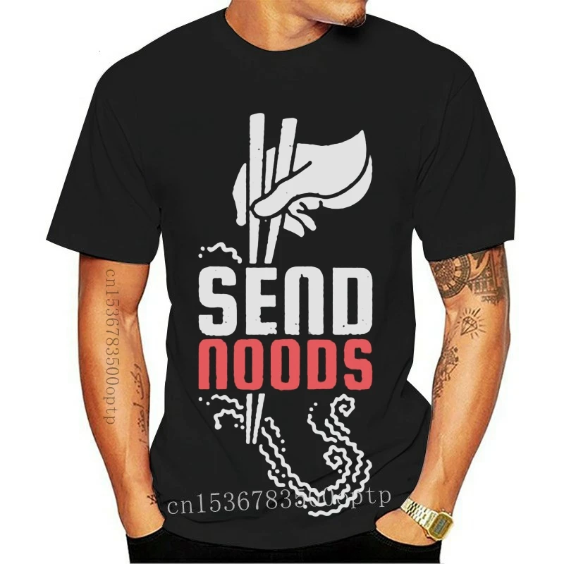 

Maglietta da uomo a manica corta invia Noods divertente Ramen Noodles nudi maglietta da donna per umorismo per adulti