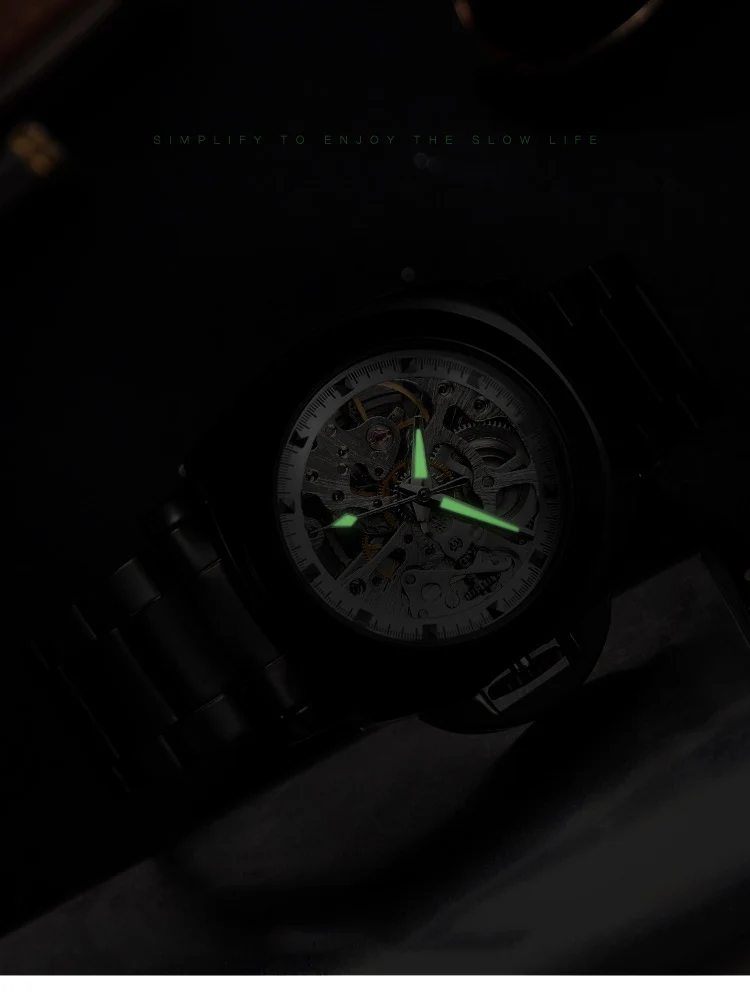 Модные Роскошные брендовые механические часы со скелетом мужские