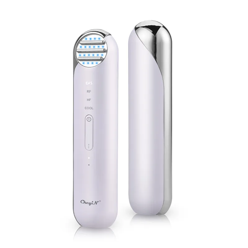 

CkeyiN LED EMS Micro-Current Skin Tightening RF Radio Frequency Cold Compress Lift Facial Massager Wrinkle Removal Beauty Care
