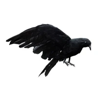 wsfs hot halloween prop feathers crow bird large 25x40cm spreading wings black crow toy model toyperformance prop
