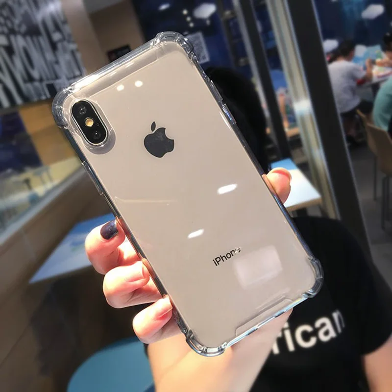 ТПУ противоударный бампер прозрачный силиконовый чехол для телефона iPhone 11 X XS XR Max