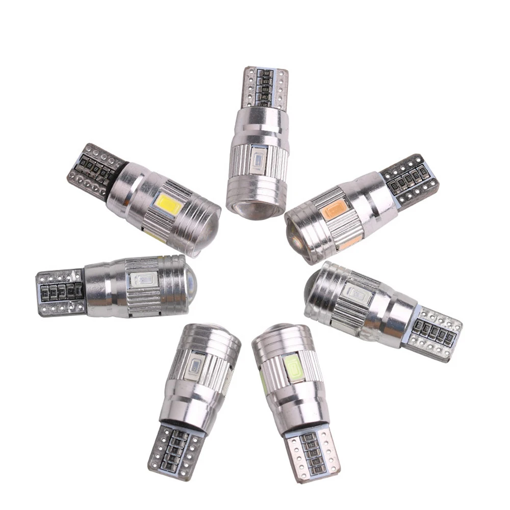 10х машина светодиодный T10 W5W Canbus 5630 6-SMD 12V 168 194 лампы сигнала поворота номерной знак лампы резервные багажник ошибок