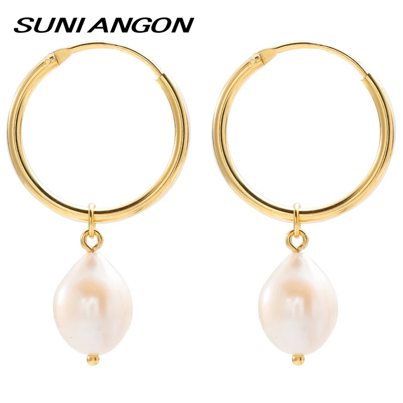 Настоящее серебро 925 пробы Серьги женские Необычные барокко пресноводные