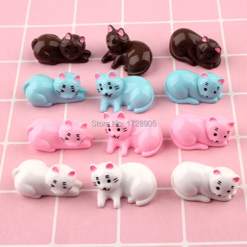 Бусины шармы из слайма милый 3D Кот кабошон смолы кавайное животное Китти 10 шт. для