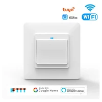 tuya smart wifi light switch with button wall lamp switch with neutral eude ac90 240v wireless control alexa google home compat