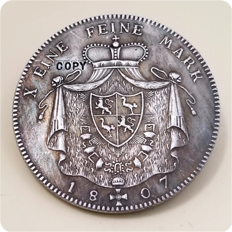 1807 г. Германия (Reuss Obergreiz) 1 thaler хайнрич ХIII копия монеты|Безвалютные монеты| |