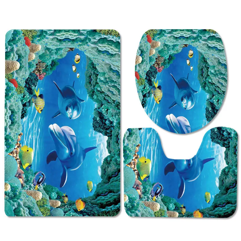 Новые плюшевые водопоглощающий ковер для Ванная комната 1 комплект из 3 предметов