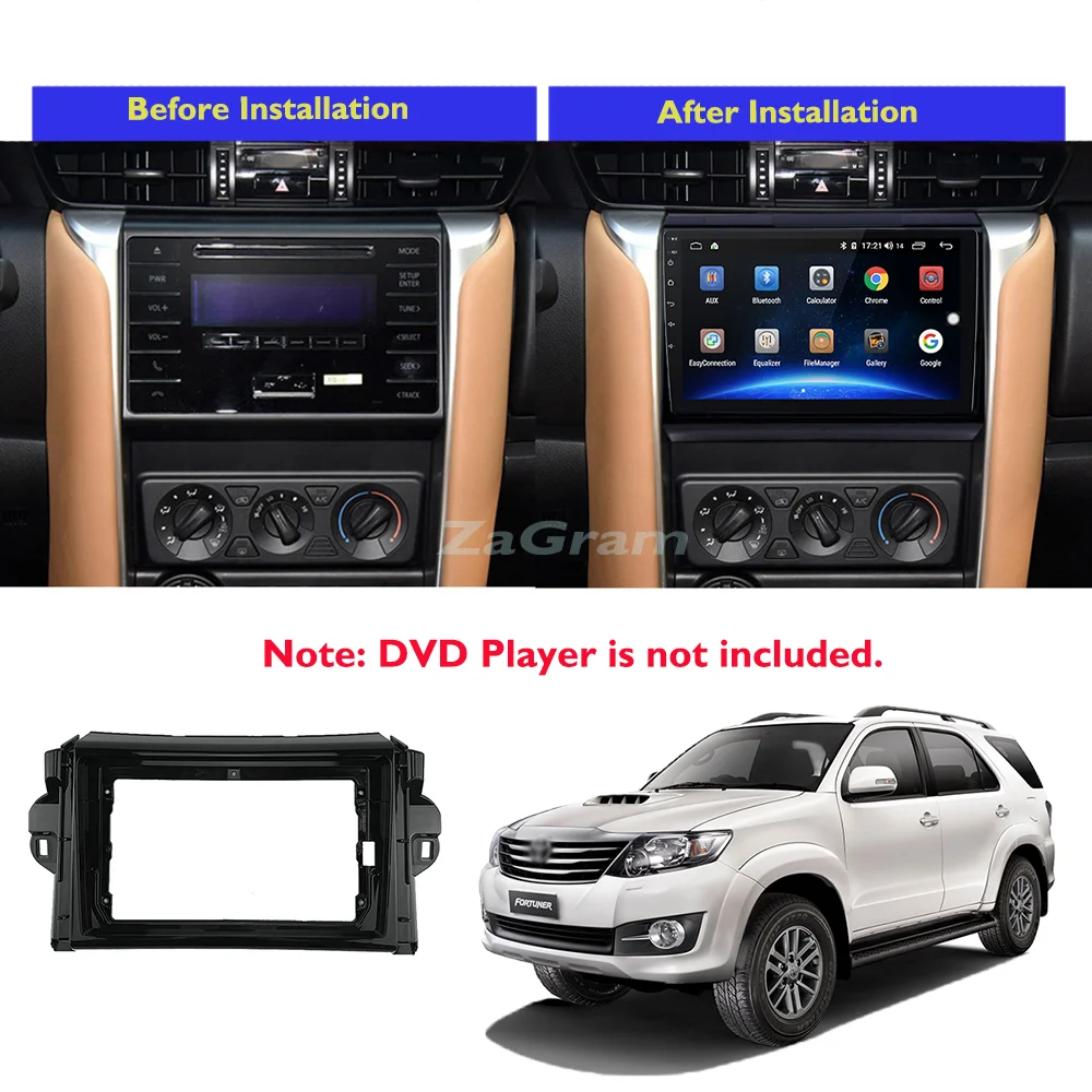 Автомобильная видеопанель 9 дюймов 2 Din для Toyota Fortuner 2015-2018 панель CD DVD-плеер