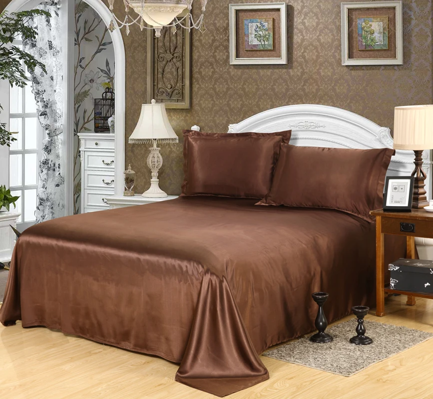 Роскошная сатиновая плоская простыня для взрослых прочная защитная матраса