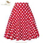 Женская хлопковая юбка в горошек, с завышенной талией