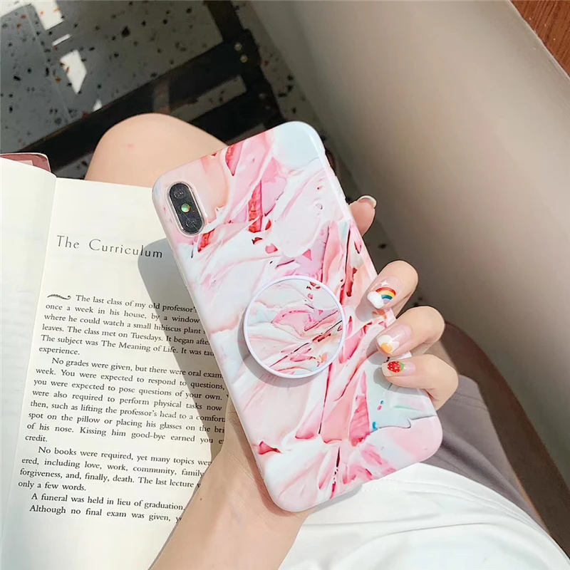 Милый розовый чехол для телефона с динозавром для iphone 11pro max 7 8 Plus, мягкий чехол IMD Для iphone X, задняя крышка, чехол с кольцом