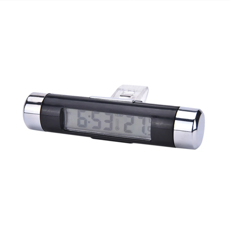 

Hot sale 2 in1 Car Clock Thermometer LCD Digital blue Car backlight Automotive Thermometer Clock Calendar with Clip