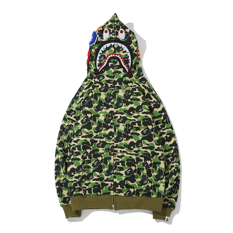 

Hoodies Camouflage Printed Hoodie Youth Casual Loose Jacket Oversized Sweatshirt Bape Shark Couple Clothes Tracksuit