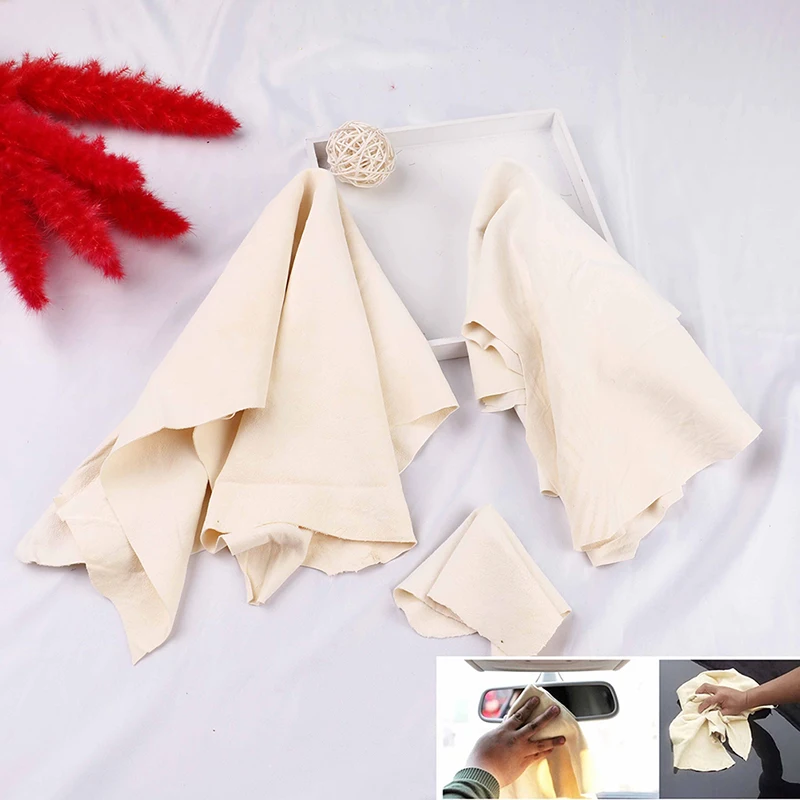 

15*15cm 1PC car natural chamois leather car cleaning cloth washing absorbent dry towel