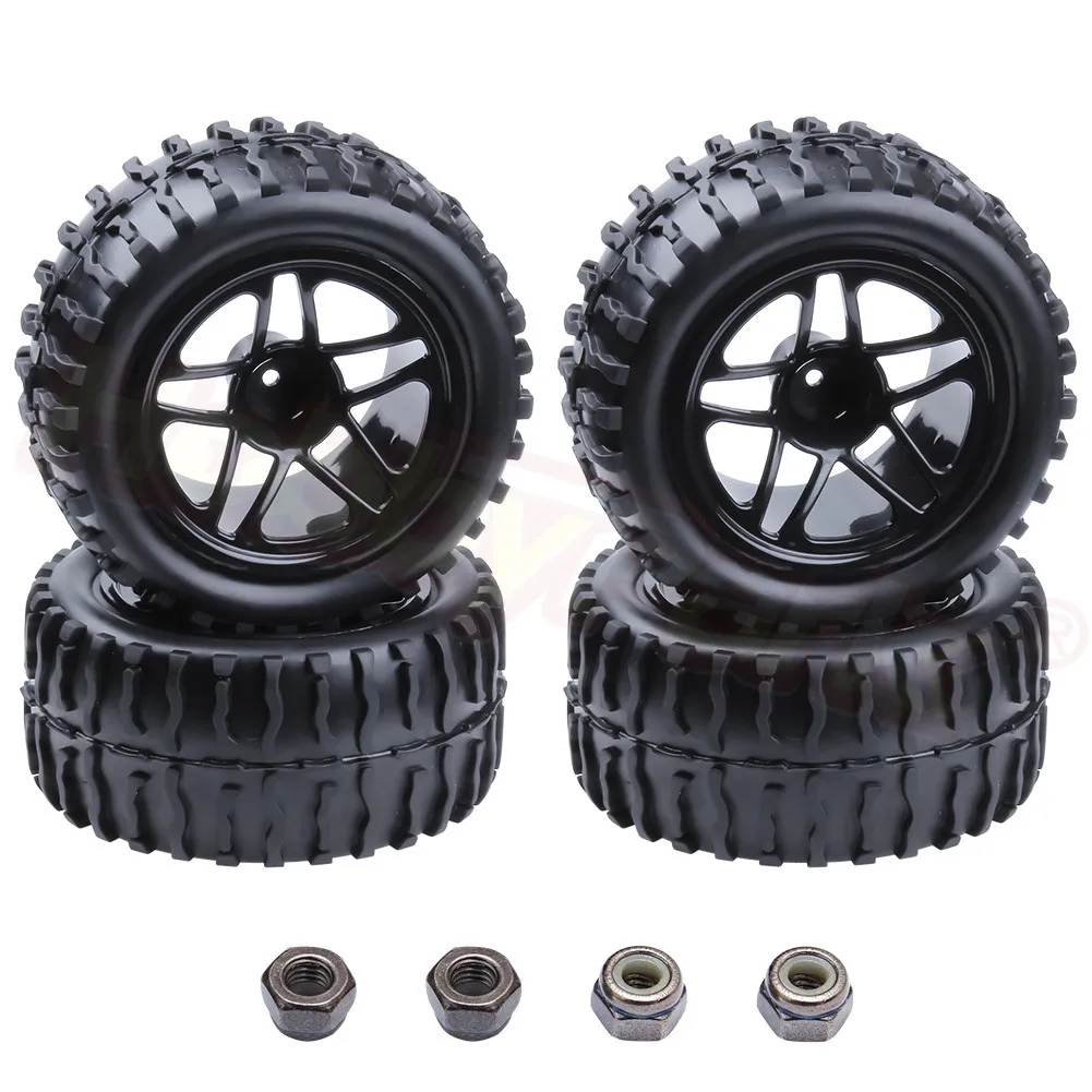 

4pcs 2.2 Inches RC Bigfoot Tires Tyre 120mm Plastic Wheel Rim Sponge Insert For RC 1:10 Monster Truck