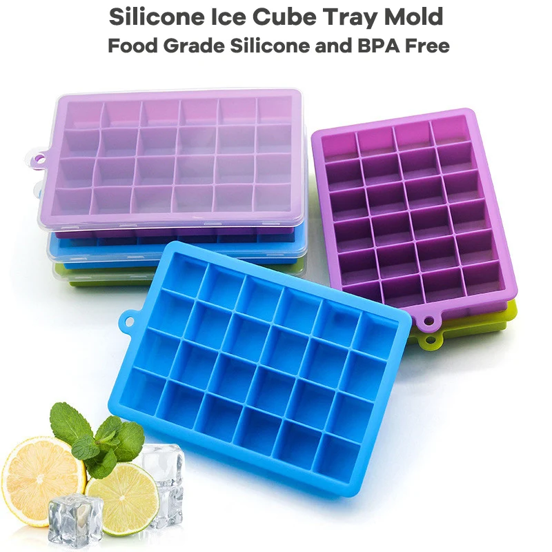 Форма для льда с 24 ячейками силиконовая форма квадратная легко снимаемая