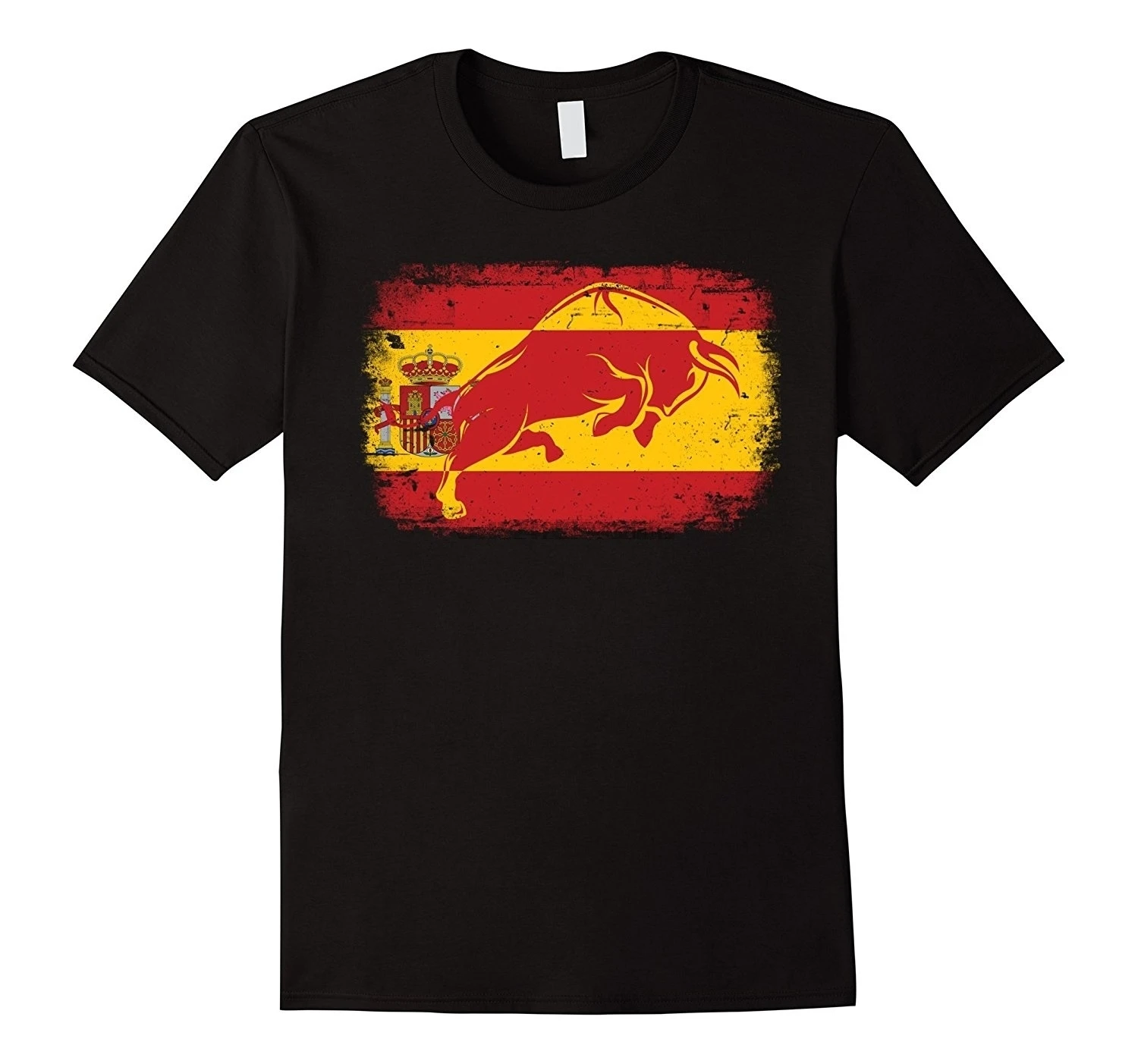 

Spanish Flag T-shirt Bull Flag Spain Espana by Zany Brainy women t shirt