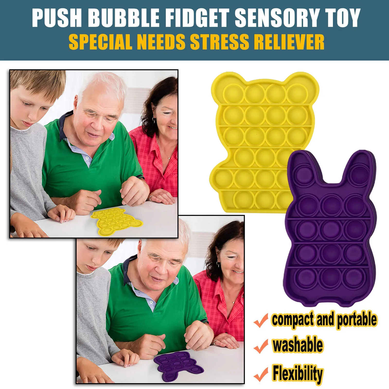 

Toys it 2pcs Push Bubble Sensory Toy Autism Special Needs Stress Reliever Toy Set 2pcs Juguetes Squishy