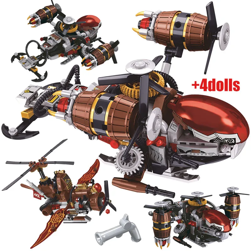 Город эпоха паровых машин пиратский вертолет КИТ модель корабля строительные